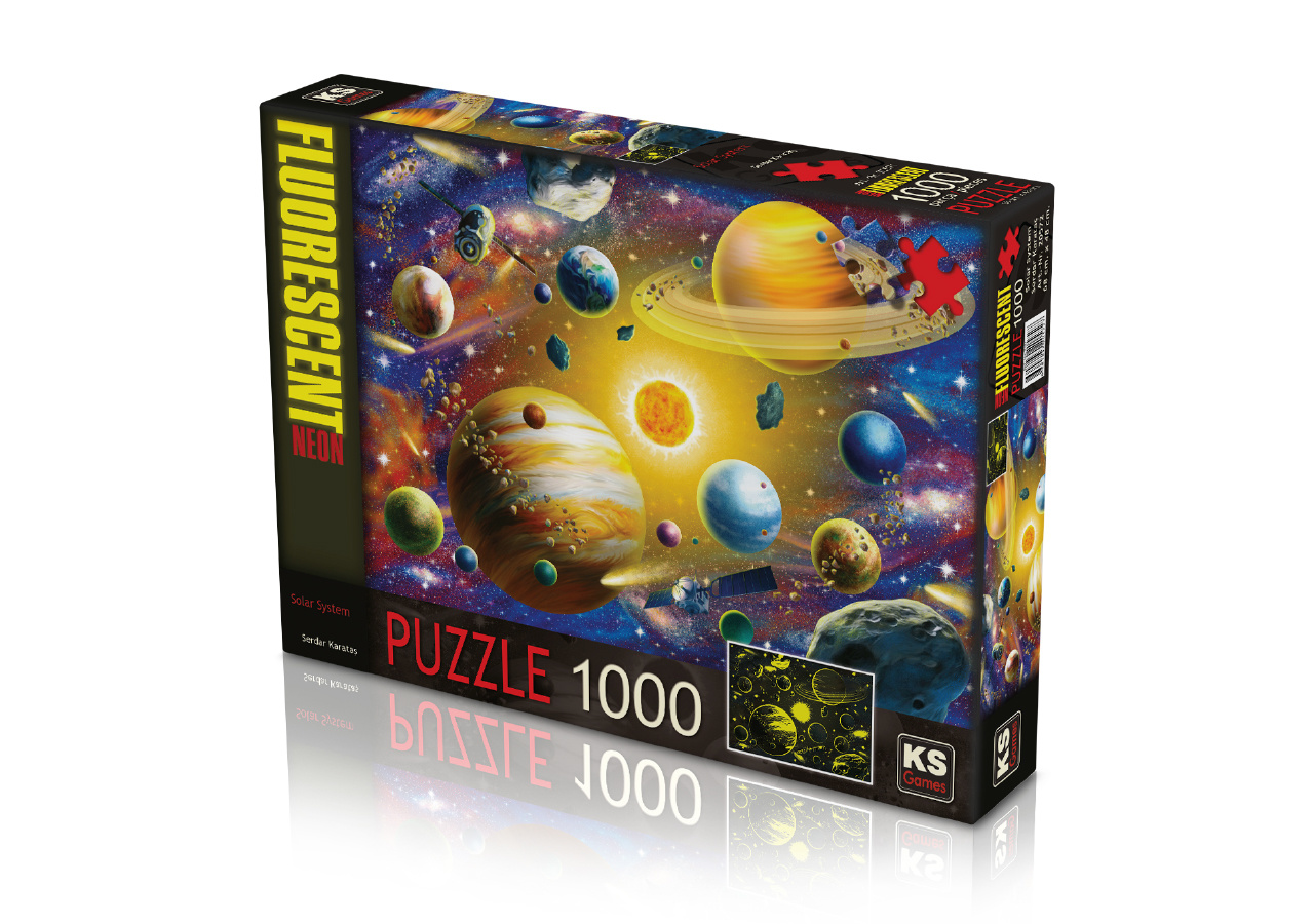 Puzzle 1000 pièces phosphorescent - Système solaire - Jeux et jouets Educa  - Avenue des Jeux