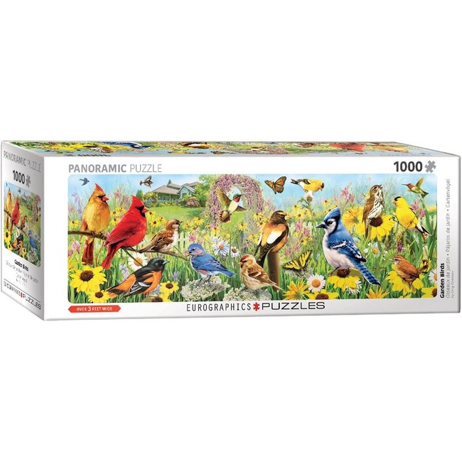 Uccelli da giardino - Puzzle panoramico di Greg Giordano 1000 pezzi