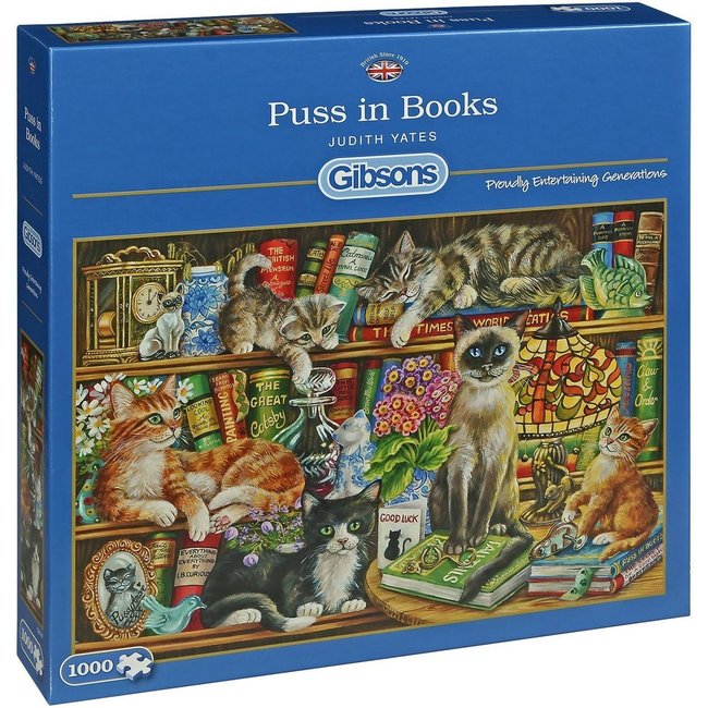 Gibsons Puss in Books Puzzle 1000 Piezas