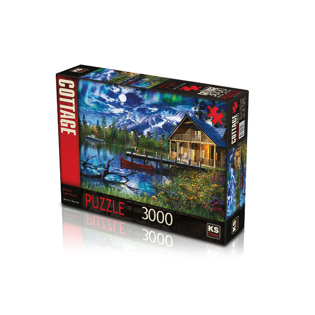 Puzzle 3000 pièces - Maison du lac au clair de lune