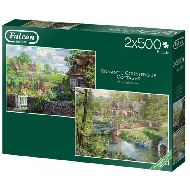 Falcon Puzzle romantique des chalets de campagne 2x 500 pièces