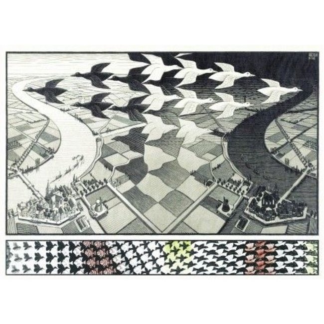 Puzzelman Day and Night - M.C. Escher Puzzel 1000 Stukjes
