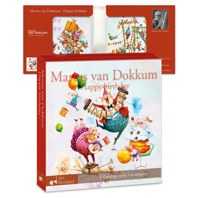Carpeta de tarjetas Marius van Dokkum - Feliz cumpleaños 8 Piezas