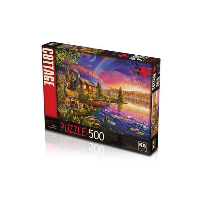 Puzzle Cabaña a orillas del lago 500 piezas
