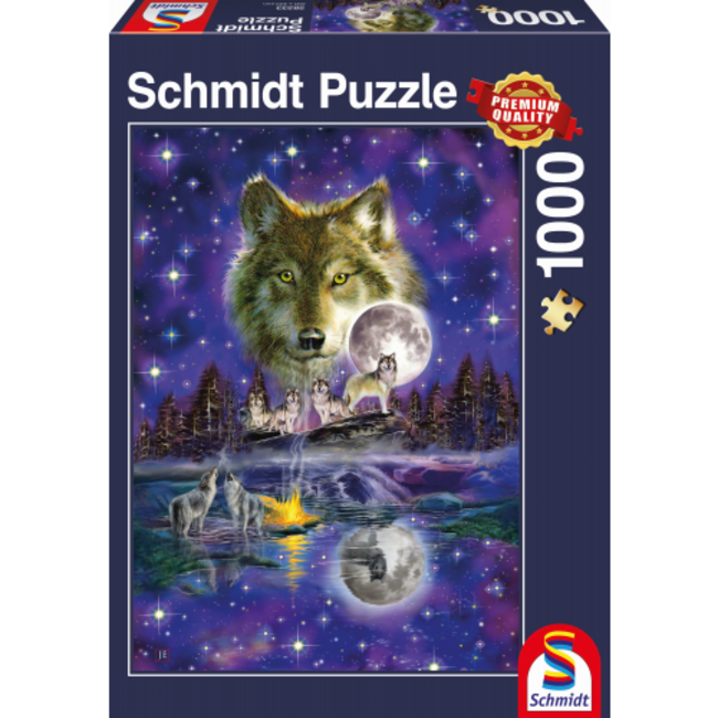 Wolf in the Moonlight Puzzle 1000 Pieces