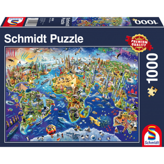 Schmidt Puzzle Descubra nuestro Puzzle del Mundo 1000 Piezas