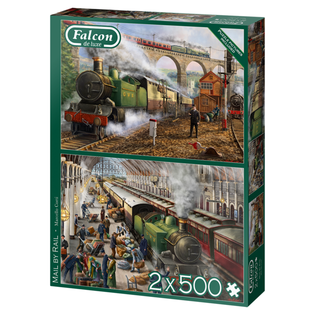 Falcon Post per Bahn Puzzle 2x 500 Puzzleteile