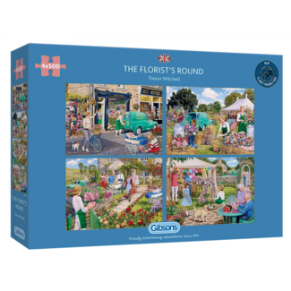 Gibsons The Florist's Round Puzzle 4x 500 Pieces