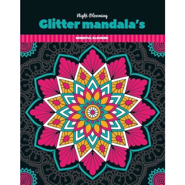 Glitter coloring book Mandala - Night Blooming