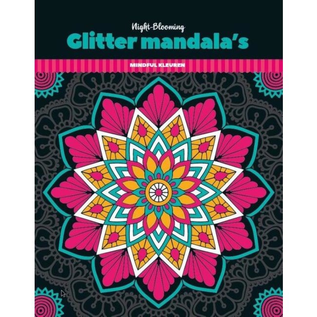 Inter-Stat Libro para colorear con purpurina Mandala - Night Blooming