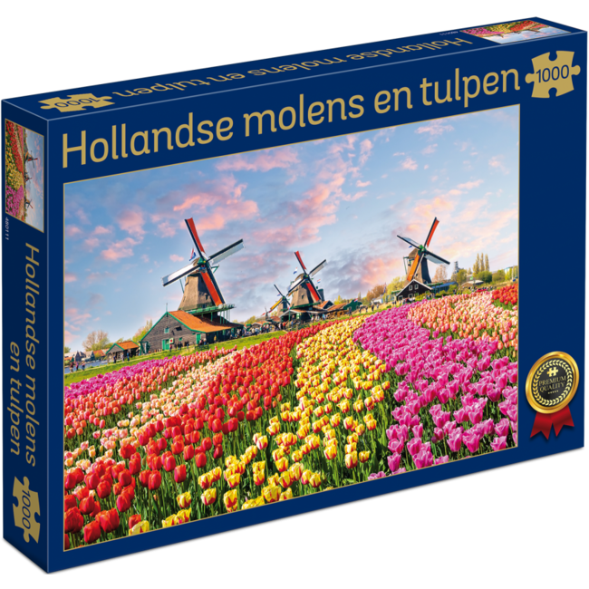 Holländische Mühlen und Tulpen Puzzle 1000 Teile