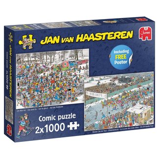 Jumbo Jan van Haasteren – Op Glad IJs & Elfstedentocht Puzzel 2x 1000 Stukjes
