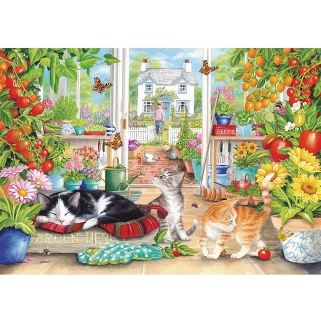 Otterhouse Greenhouse Cats Puzzel 1000 Stukjes