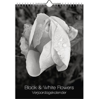 Comello Black & White Flowers Birthday Calendar