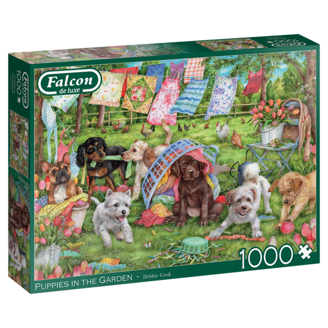 Falcon Puppies in the Garden Puzzel 1000 Stukjes