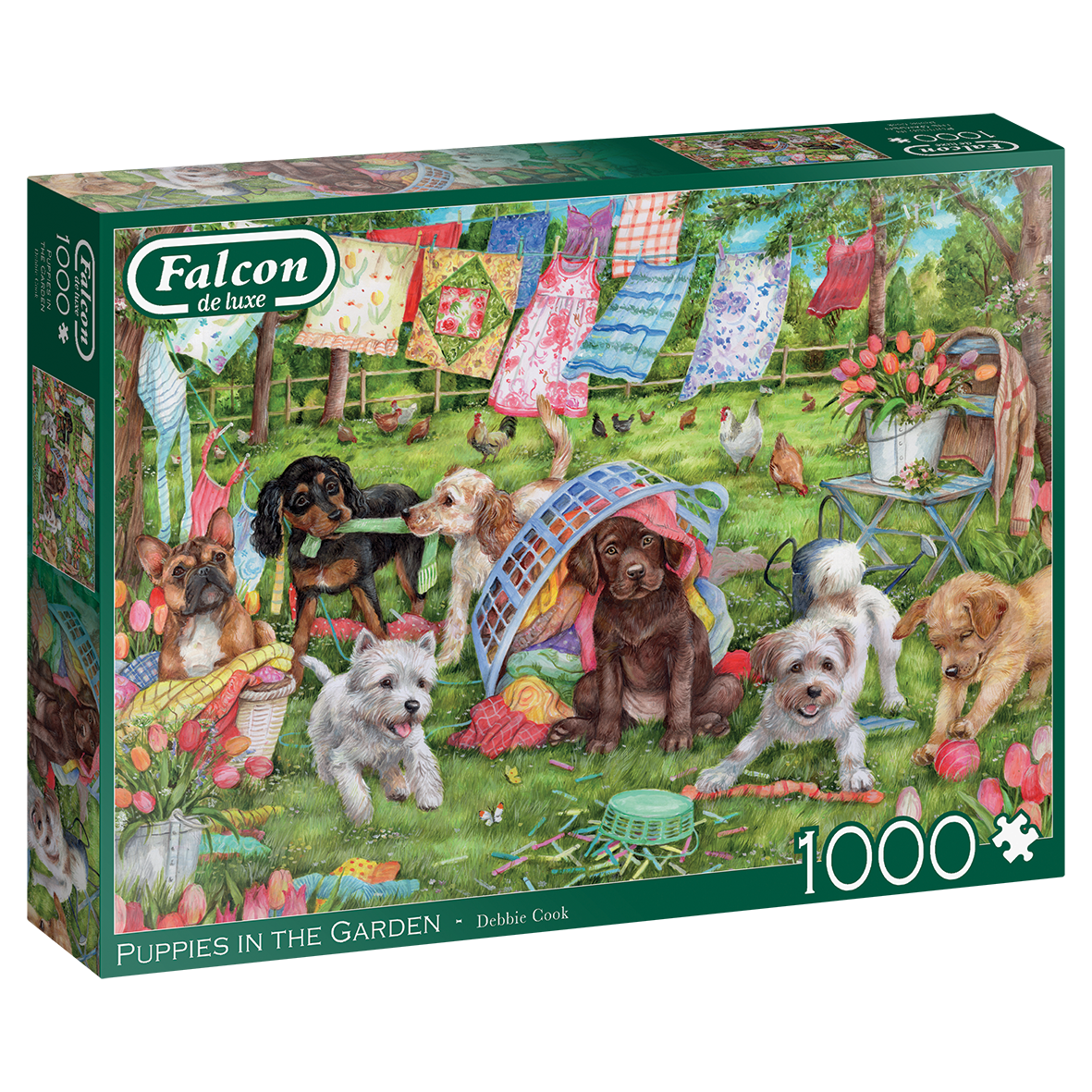 Falcon de luxe Puppies in the Garden 1000 stukjes - Legpuzzel voor volwassenen