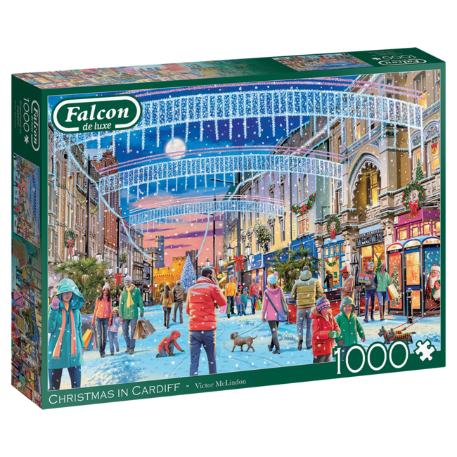 Falcon Christmas in Cardiff Puzzel 1000 Stukjes