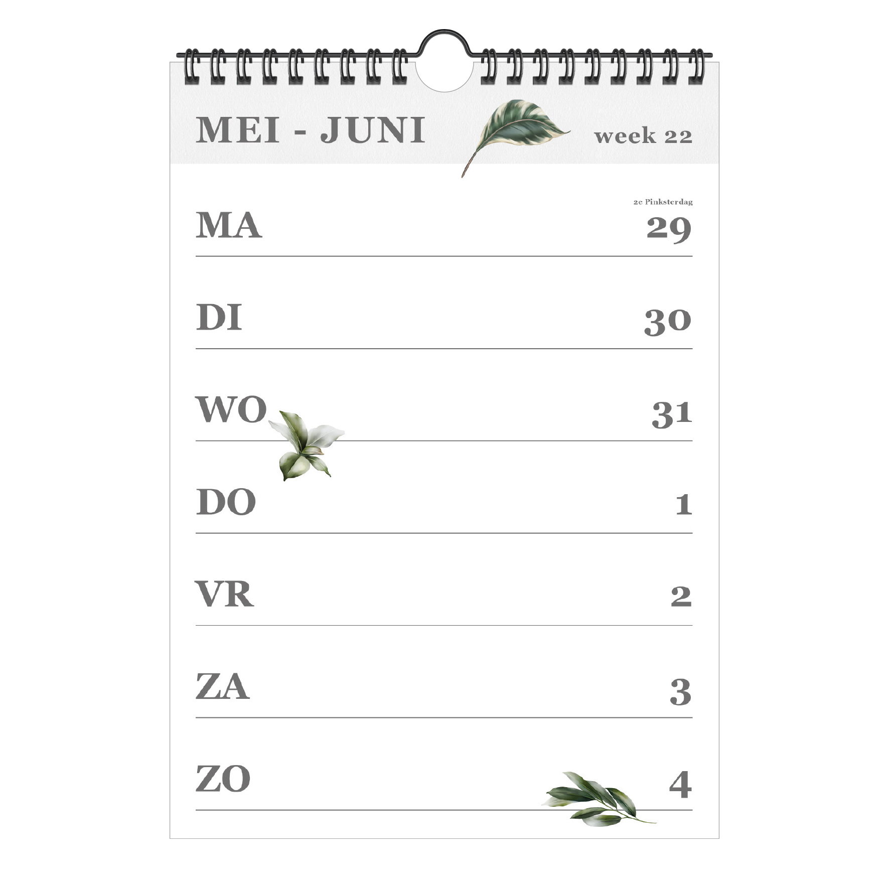 A4 weekly calendar school year 2023 2024 Botanical Kalenderwinkel.nl