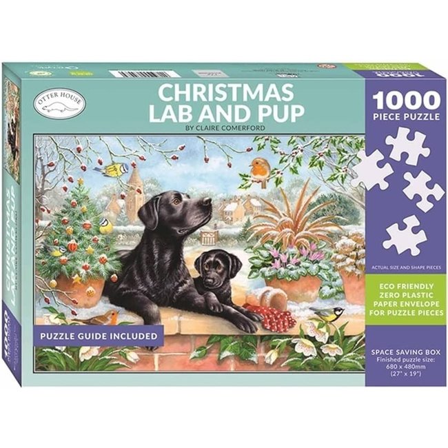 Puzzle de Navidad de Labrador y Cachorro 1000 Piezas