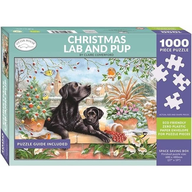 Puzzle di Natale del Lab e del cucciolo 1000 pezzi