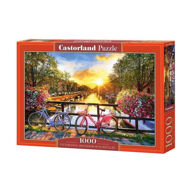 Malerisches Amsterdam mit Fahrrädern Puzzle 1000 Teile