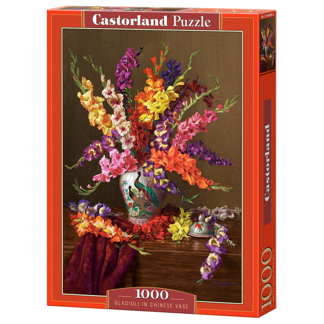 Gladioli dans un vase chinois Puzzle 1000 pièces