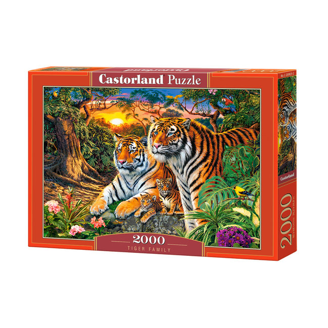 Puzzle de la familia del tigre 2000 piezas