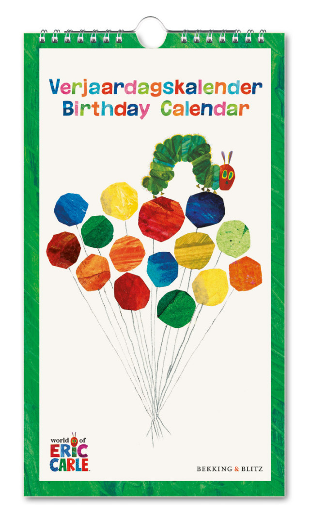 Bekking & Blitz – Verjaardagskalender – Kunstkalender – Rupsje Nooitgenoeg - The very hungry caterpillar - Eric Carle