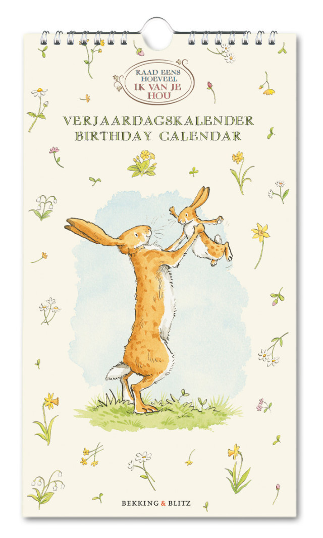 Bekking & Blitz – Verjaardagskalender – Kunstkalender – Raad een hoeveel ik van je hou – dieren – Konijnen - Guess How Much i Love You - Sam McBratney - Anita Jeram