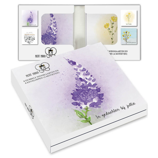 Card folder Petit Paris, Sympathy - Butterfly bush 8 Pieces