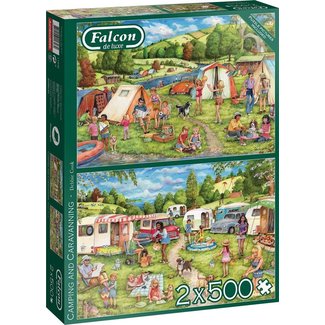 Falcon Camping and Caravanning Puzzle 2x 500 Pieces