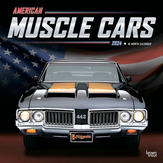 Browntrout American Muscle Cars Calendar 2024