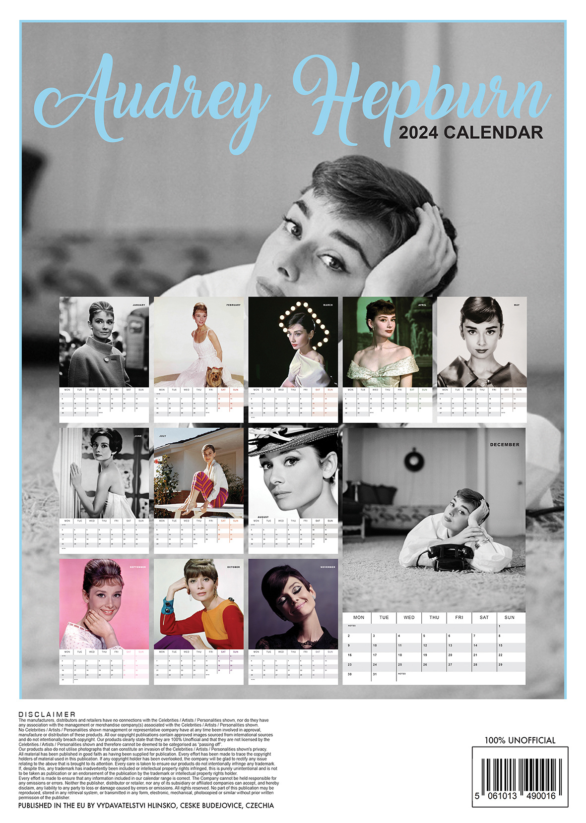 Comprar Audrey Hepburn Calendario 2024 A3? Rápido y fácil online