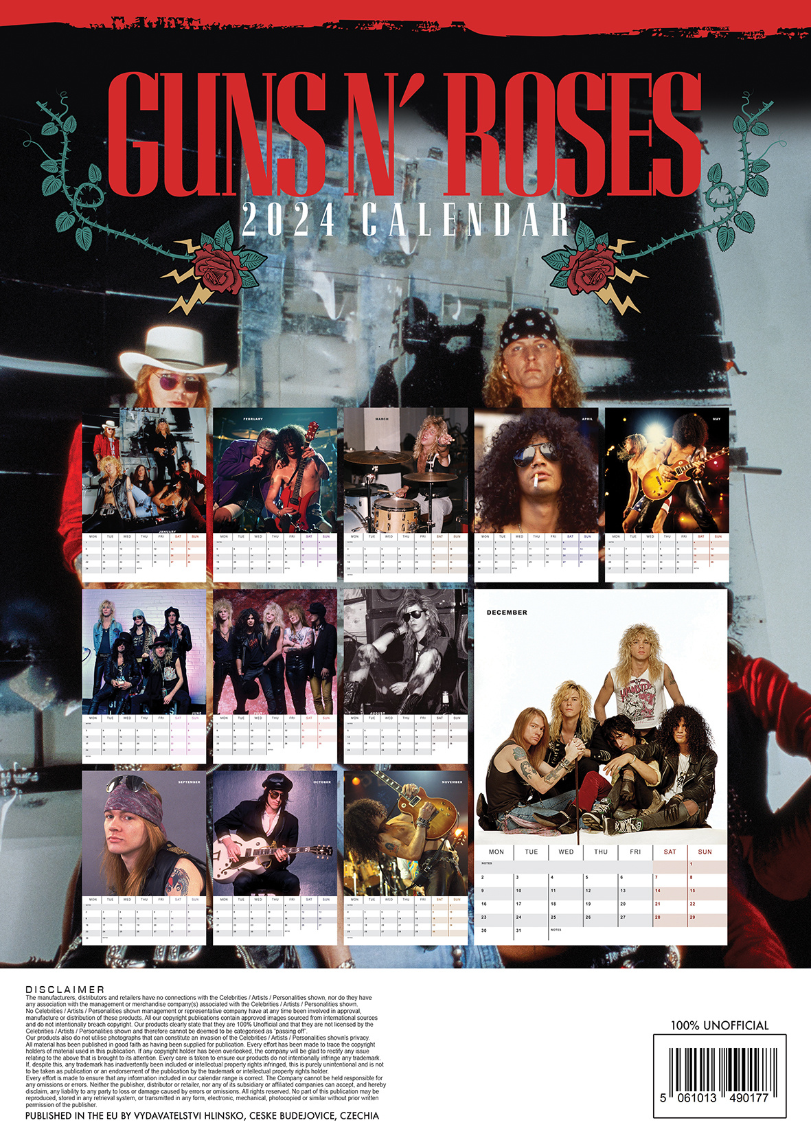 Buy Guns & Roses Calendar 2024 A3? Order easily online - Kalenderwinkel.nl