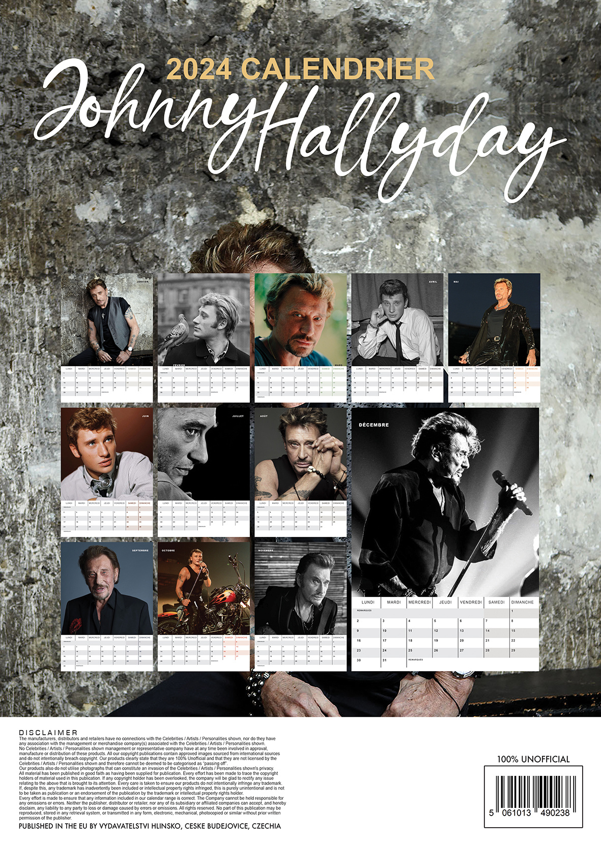Buy Johnny Hallyday Calendar 2024 Order online easily Kalenderwinkel.nl