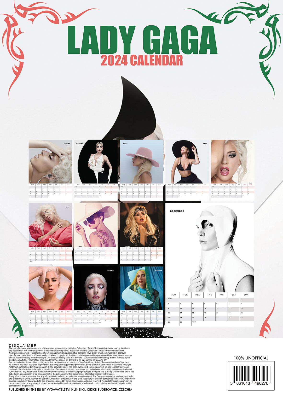 Lady Gaga Calendar 2024 A3 