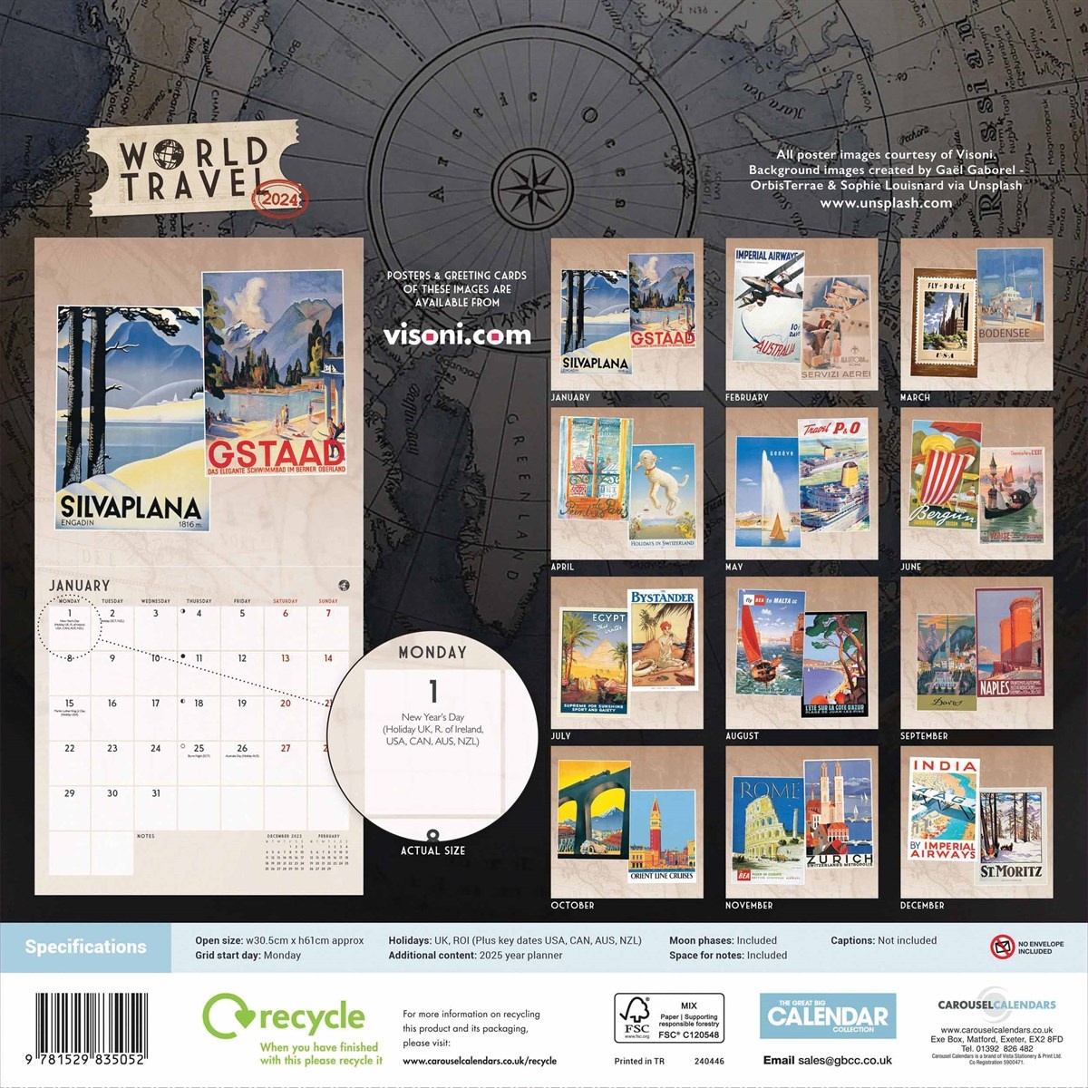 Buying World Travel Calendar 2024 simply order online Kalenderwinkel.nl