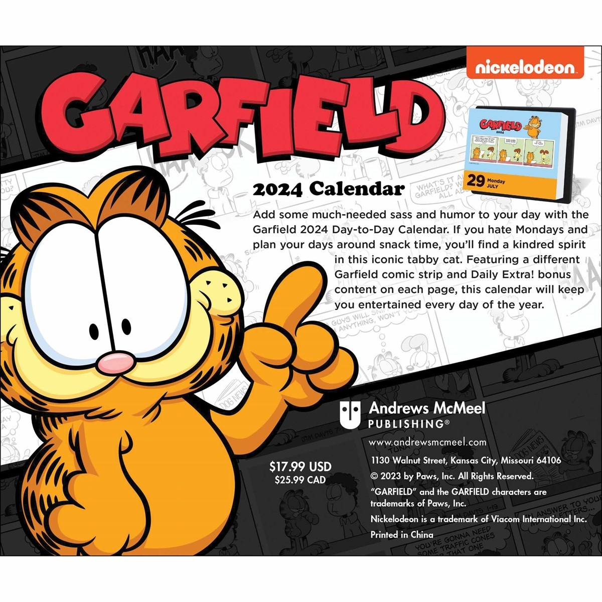 Buy Garfield Calendar 2025 Boxed Order online easily Kalenderwinkel.nl