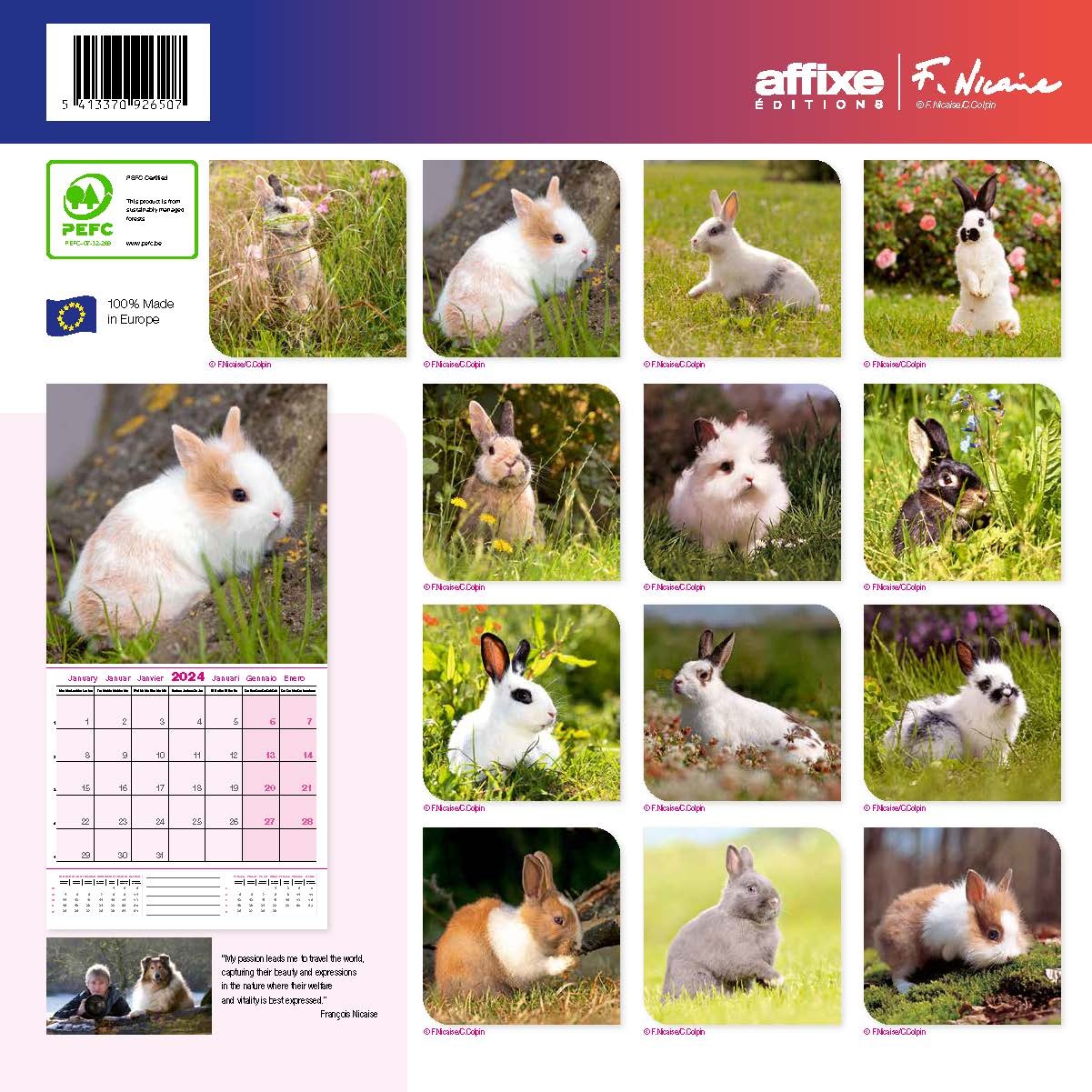 Buy Rabbits Calendar 2024 order online easily Kalenderwinkel.nl