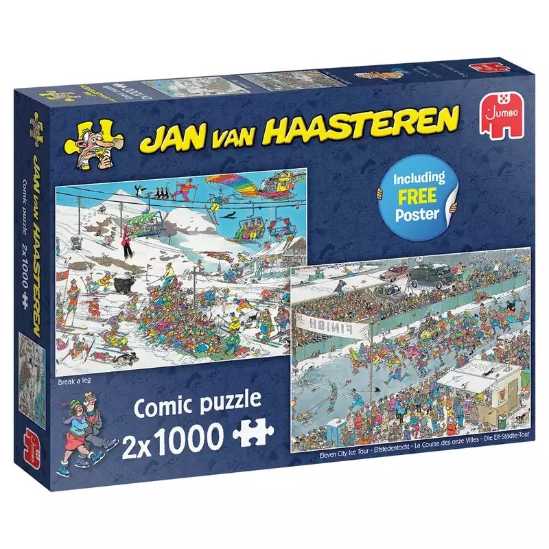 Jan van Haasteren - Break a Leg en Eleven City Tour Puzzel 2x 1000 Stukjes