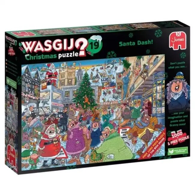 Wasgij Christmas 19 - Santa Dash! Puzzel 2x 1000 stukjes