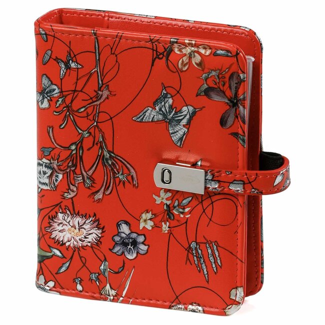Nachfüllbare Tasche 6 Ringbinder Planer Floral Sea Red