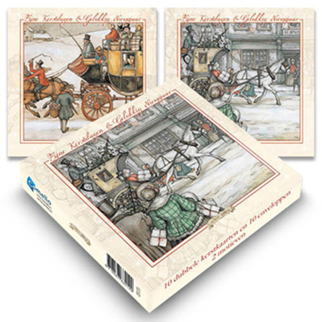 Comello Anton Pieck Kerstkaarten Koets