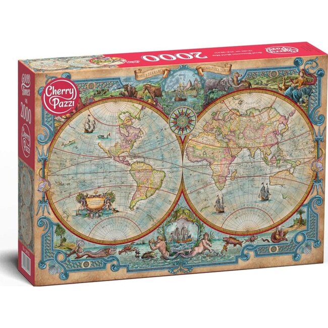 CherryPazzi Puzzle con mappa del mondo 2000 pezzi