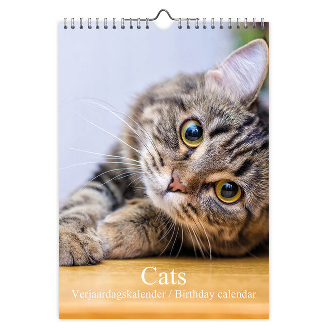 Comello Calendario de cumpleaños con foto de gato A4