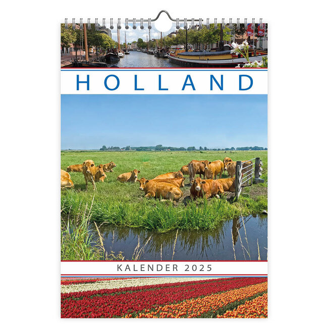 Calendrier mensuel Hollandais blanc 2025