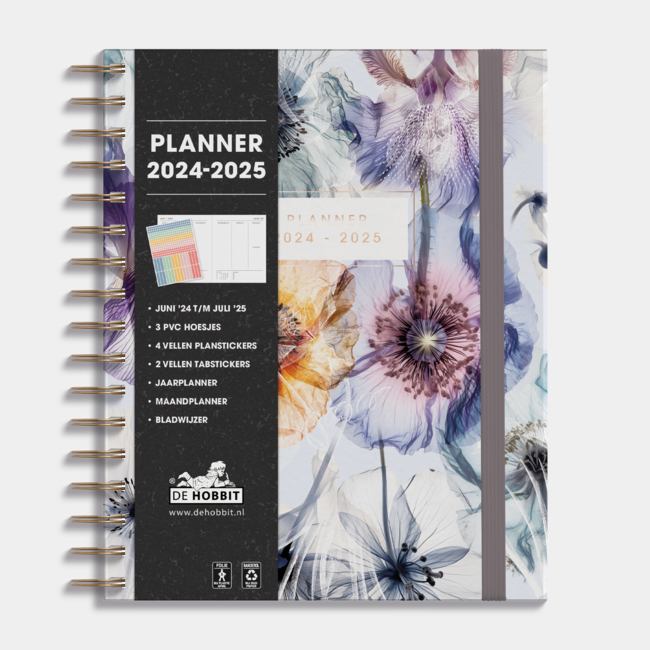De Hobbit A5+ Planner 2025 - 2025 Flower Watercolour
