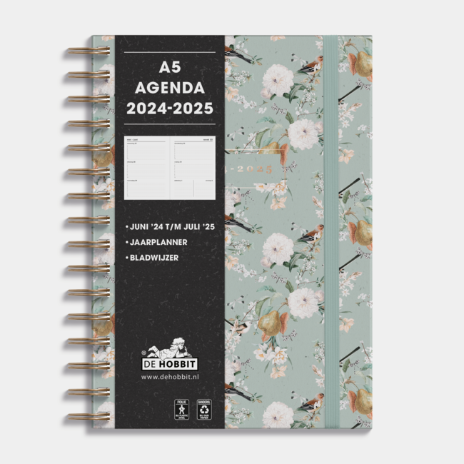 A5 Ring binder Agenda 2025 - 2025 Romantic Blossom