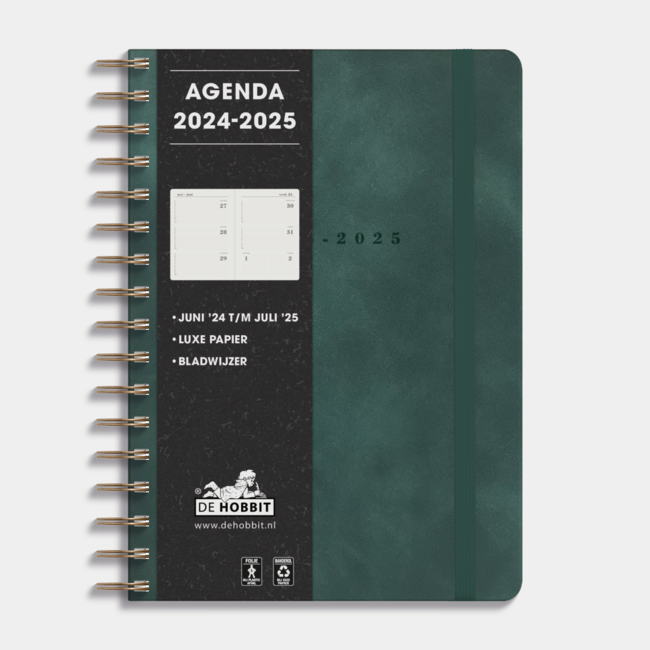 De Hobbit Agenda de luxe A5 à anneaux 2025 - 2025 Suede Look