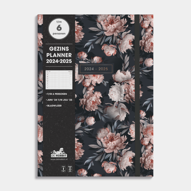 A4 Family planner 2025-2025 Peonies